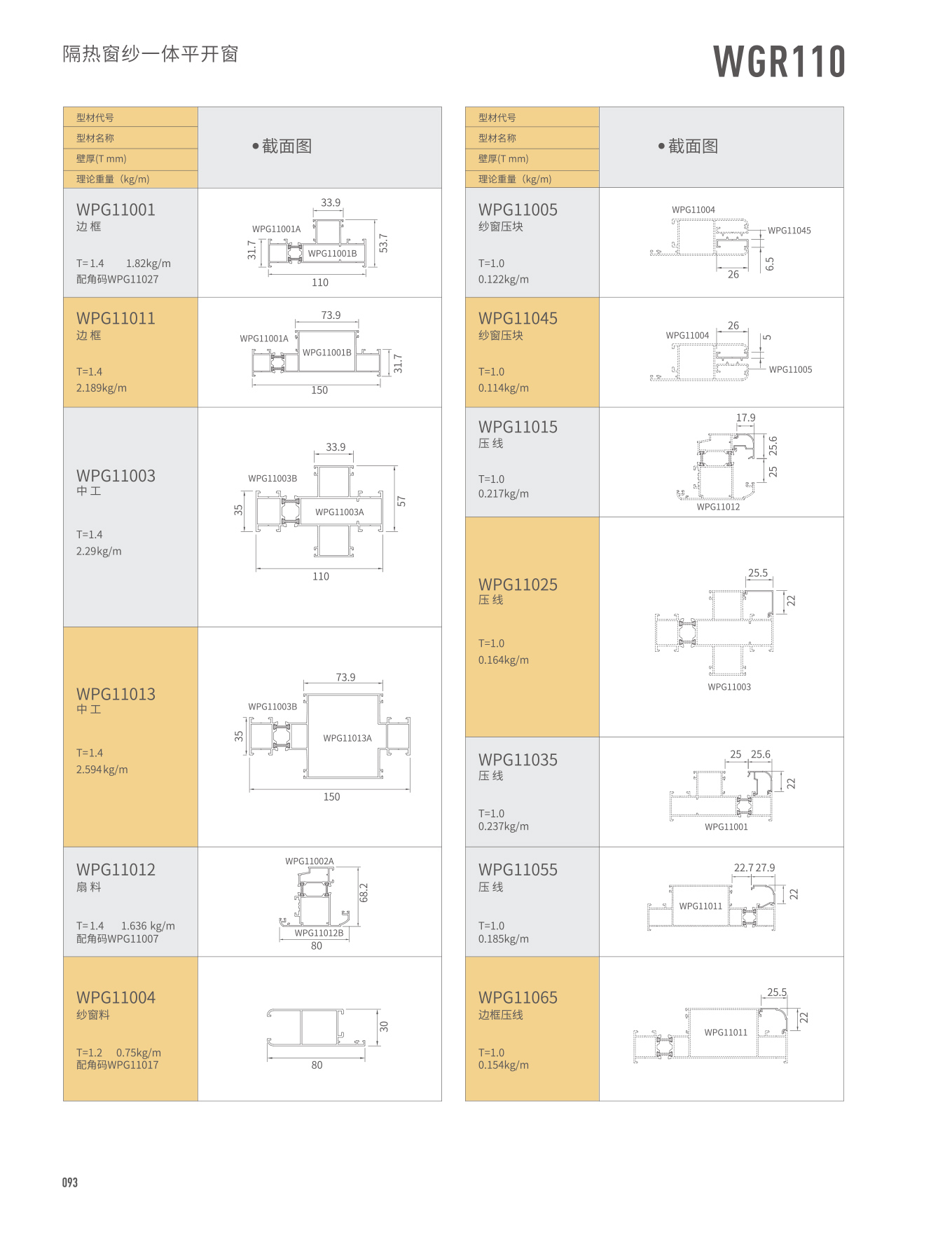 WGR110隔热窗纱一体平开窗